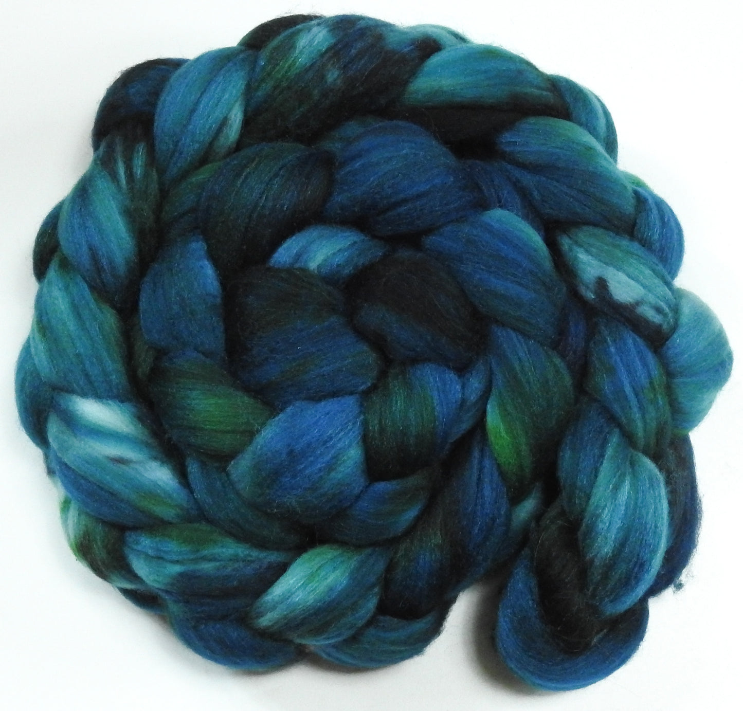 Mighty Maelstrom (5.9 oz) - Glazed Solid - Batt in a Braid #35 -Sw Merino (18.5 mic) /Merino (18.5 mic) / Tussah Silk (40/40/20)