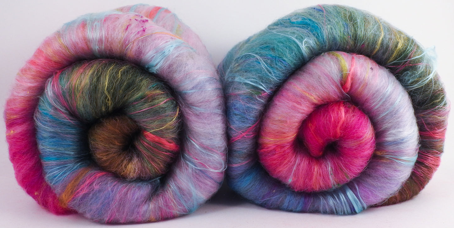 Beach Roses (3.75 oz.)- Roly-Poly Batts- 30% Nash Island fleece, merino, silk, polwarth, bamboo, silk noil