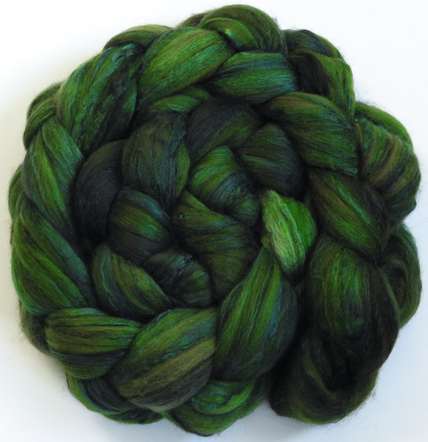 Dragonskin (5.6 oz) - Batt in a Braid #9 - Superfine Merino/ Mulberry Silk / Black Alpaca (50/35/15)
