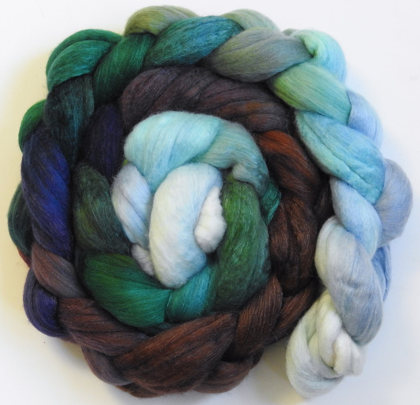 Sleigh Ride - Batt in a Braid #61 - Ultrafine Merino (14 micron)/ Tussah silk/ Cashmere (60/25/15)