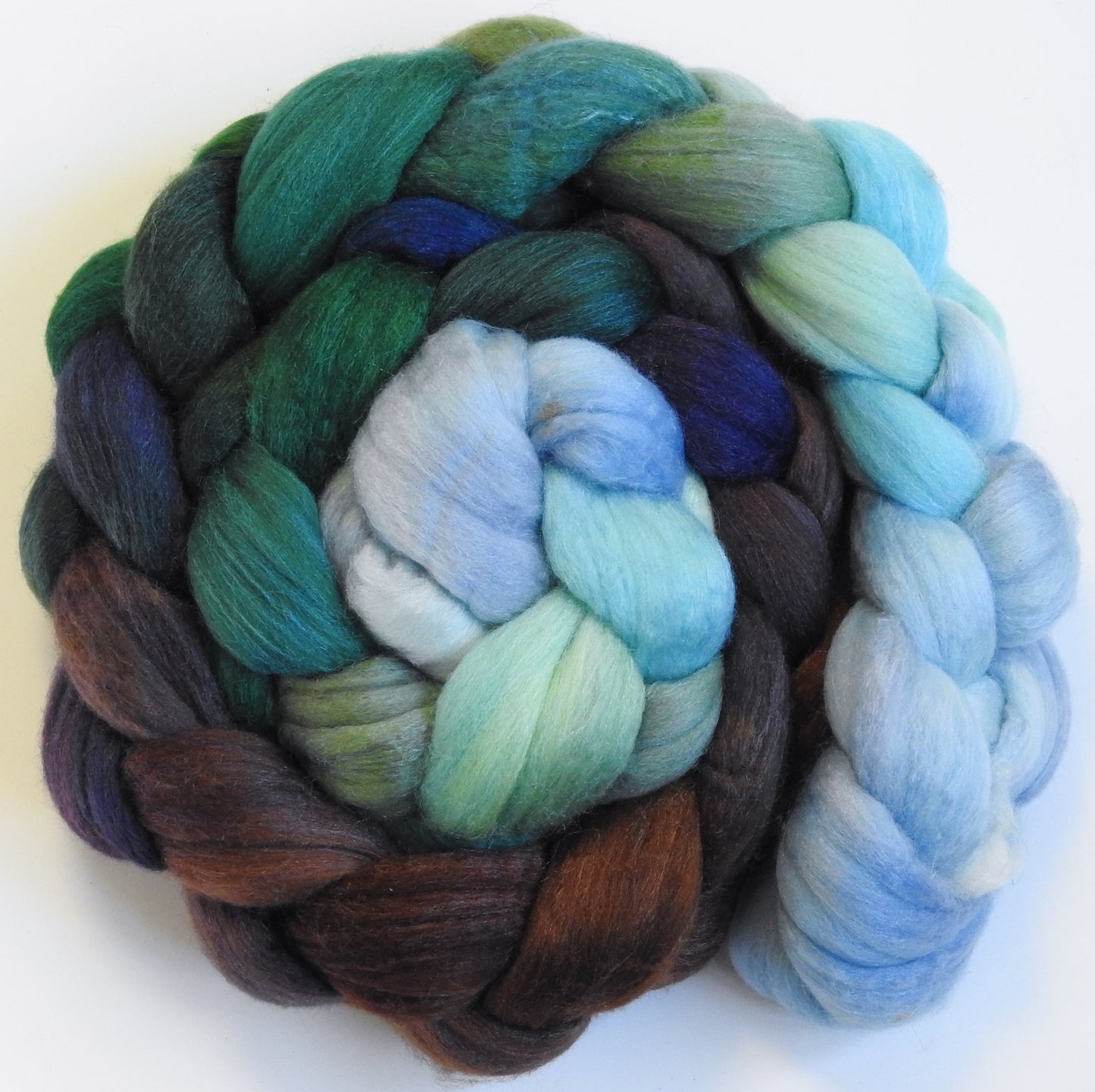 Sleigh Ride - Batt in a Braid #61 - Ultrafine Merino (14 micron)/ Tussah silk/ Cashmere (60/25/15)