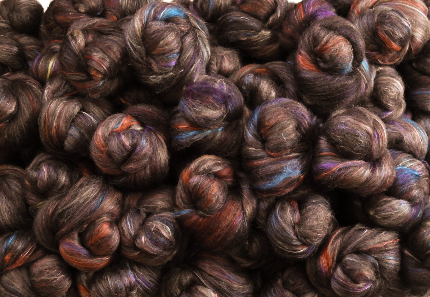 Non-sparkle Sticklebatts - Pumpernickel- 30% merino, 25% Silk, 20% CorriexRomney Fleece; 15% YAK 10% Baby Black Alpaca