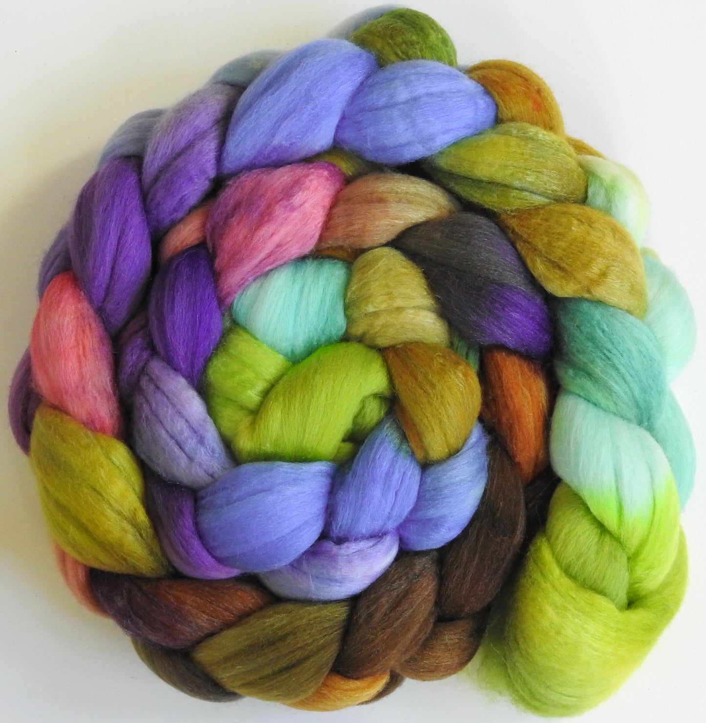 Glass Ornaments (5.4 oz) - Batt in a Braid #61 - Ultrafine Merino (14 micron)/ Tussah silk/ Cashmere (60/25/15)
