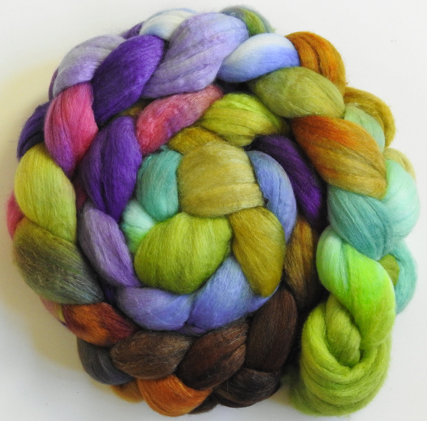 Glass Ornaments (5.4 oz) - Batt in a Braid #61 - Ultrafine Merino (14 micron)/ Tussah silk/ Cashmere (60/25/15)