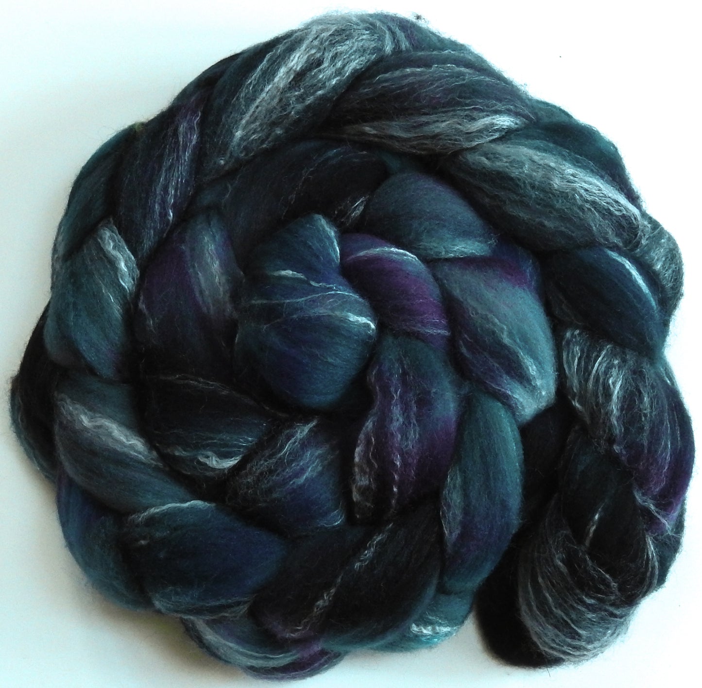 The Raven - Glazed Solid (6 oz) -Fusion Series- Targhee/silk/ bamboo (80/10/10)