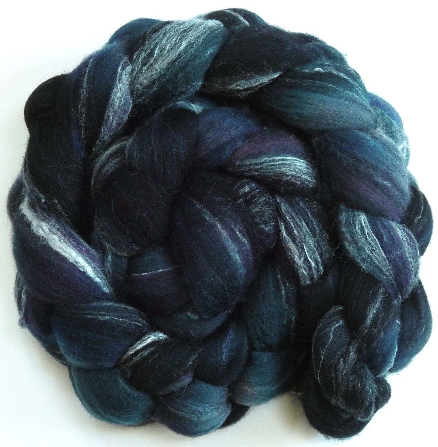 The Raven - Glazed Solid (6 oz) -Fusion Series- Targhee/silk/ bamboo (80/10/10)