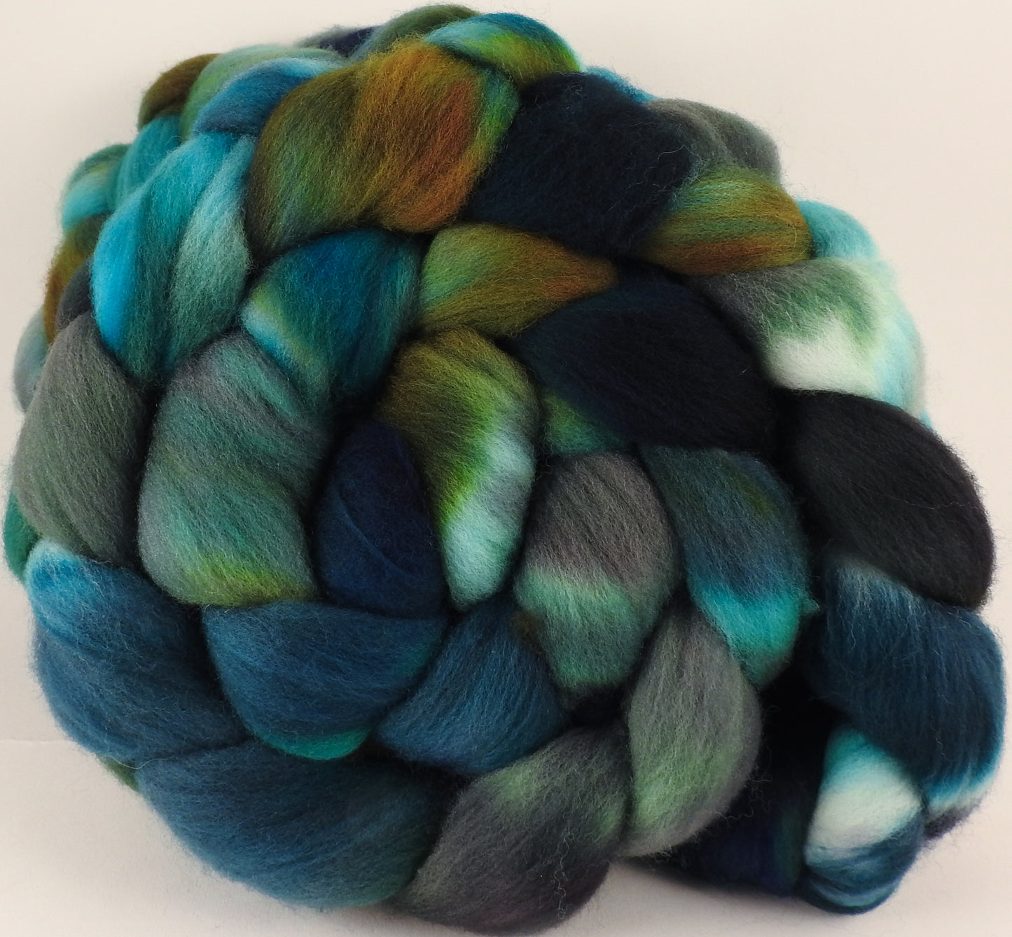 Hand dyed top for spinning - Kraken - Organic Polwarth - Inglenook Fibers