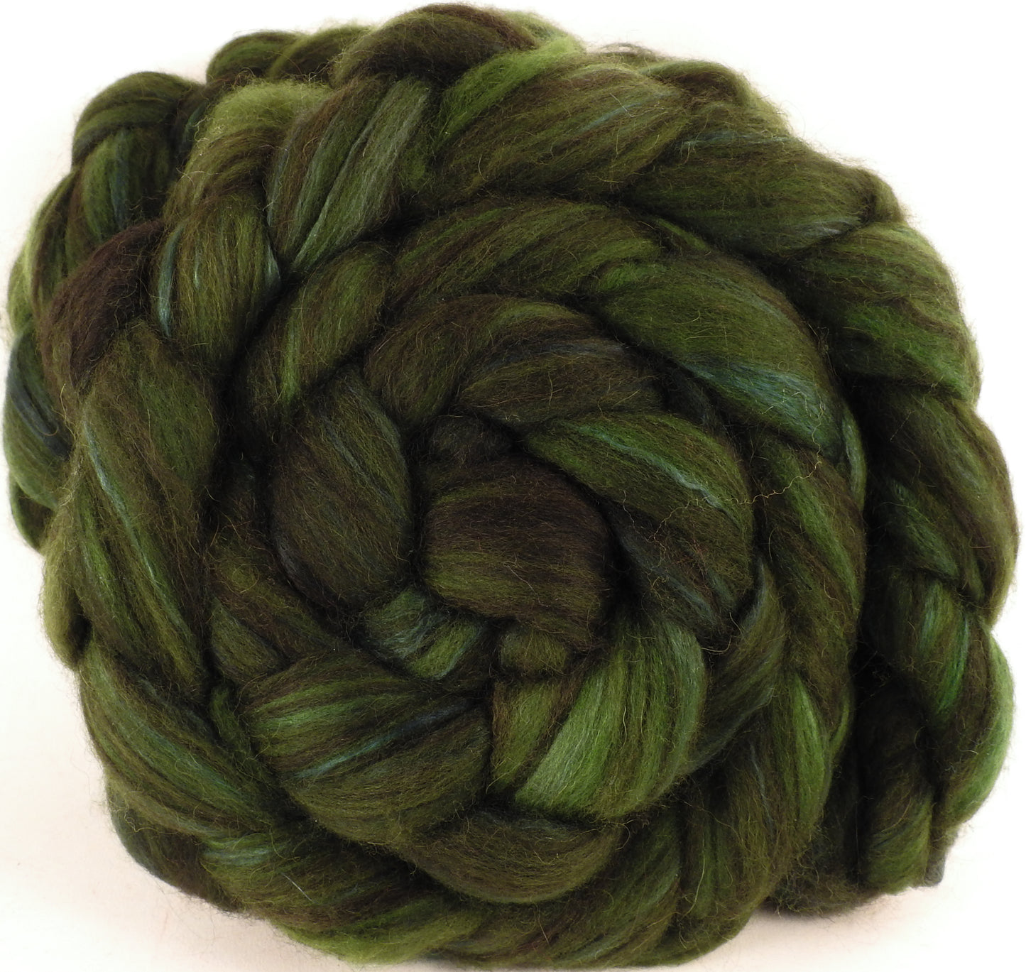 Hand dyed top for spinning - Alligator - 18.5 mic merino/ camel/ brown alpaca/ mulberry silk/ (40/20/20/20) - Inglenook Fibers