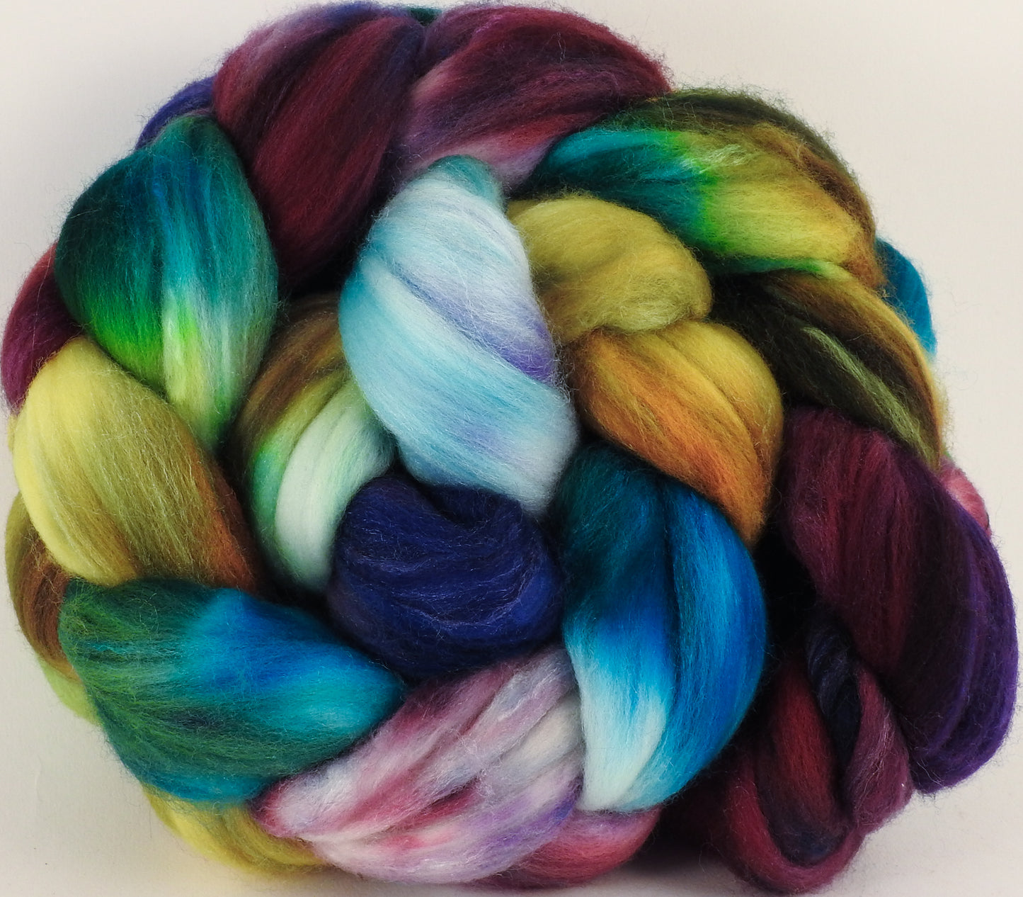 Batt in a Braid #35 - Rapunzel - (5.1 oz.) Sw Merino (18.5 mic) /Merino (18.5 mic) / Tussah Silk (40/40/20) - Inglenook Fibers