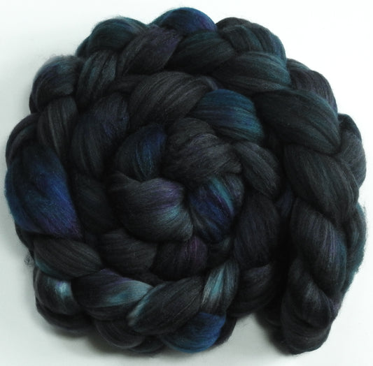 The Raven - Glazed Solid (5.9 oz.)- Batt in a Braid #35 - Sw Merino (18.5 mic) /Merino (18.5 mic) / Tussah Silk (40/40/20)