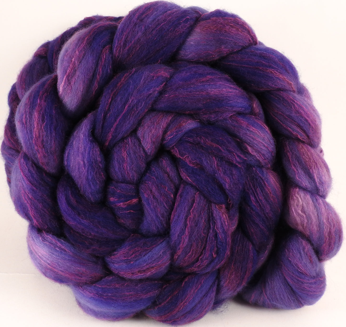Hand dyed top for spinning - Heliotrope - (5.3 oz) Organic Polwarth / Tussah silk (80/20) - Inglenook Fibers