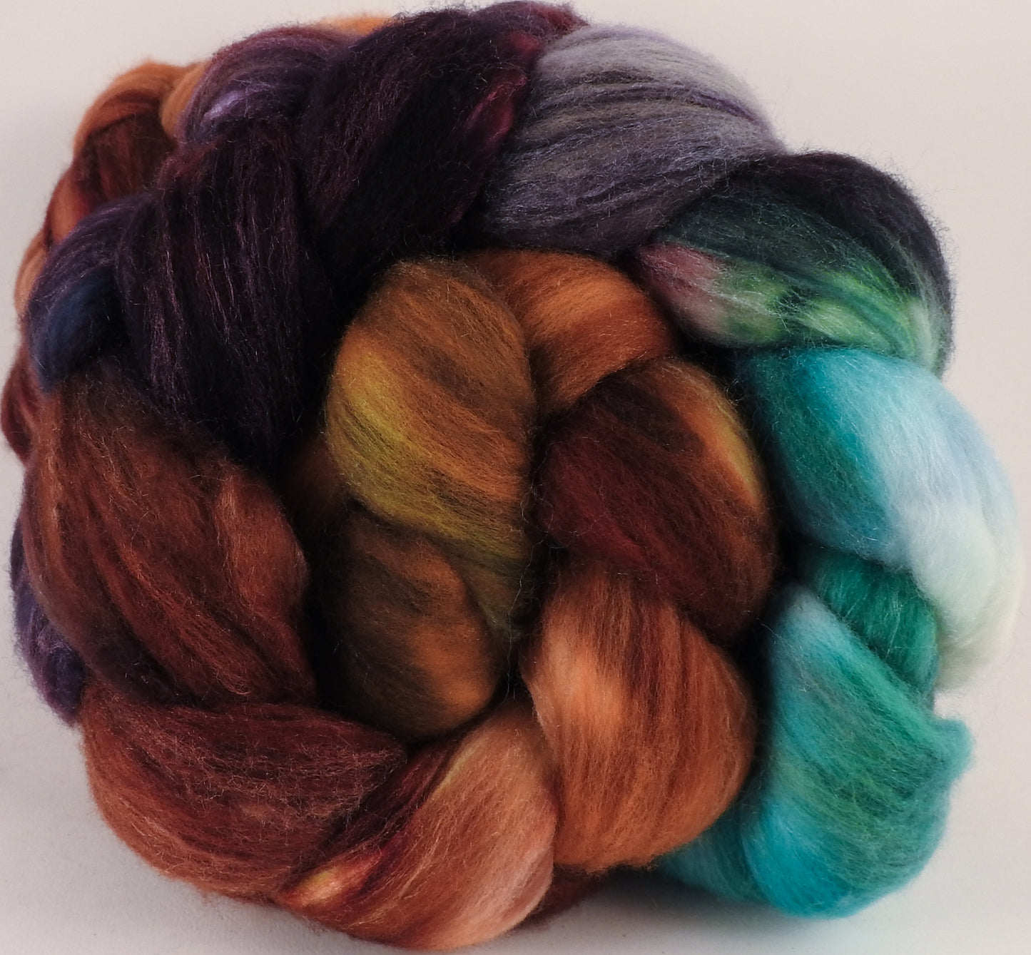 Batt in a Braid #35 - Prince Edward Island - (5.25 oz.)Sw Merino (18.5 mic) /Merino (18.5 mic) /tussah Silk ( 40/40/20 ) - Inglenook Fibers