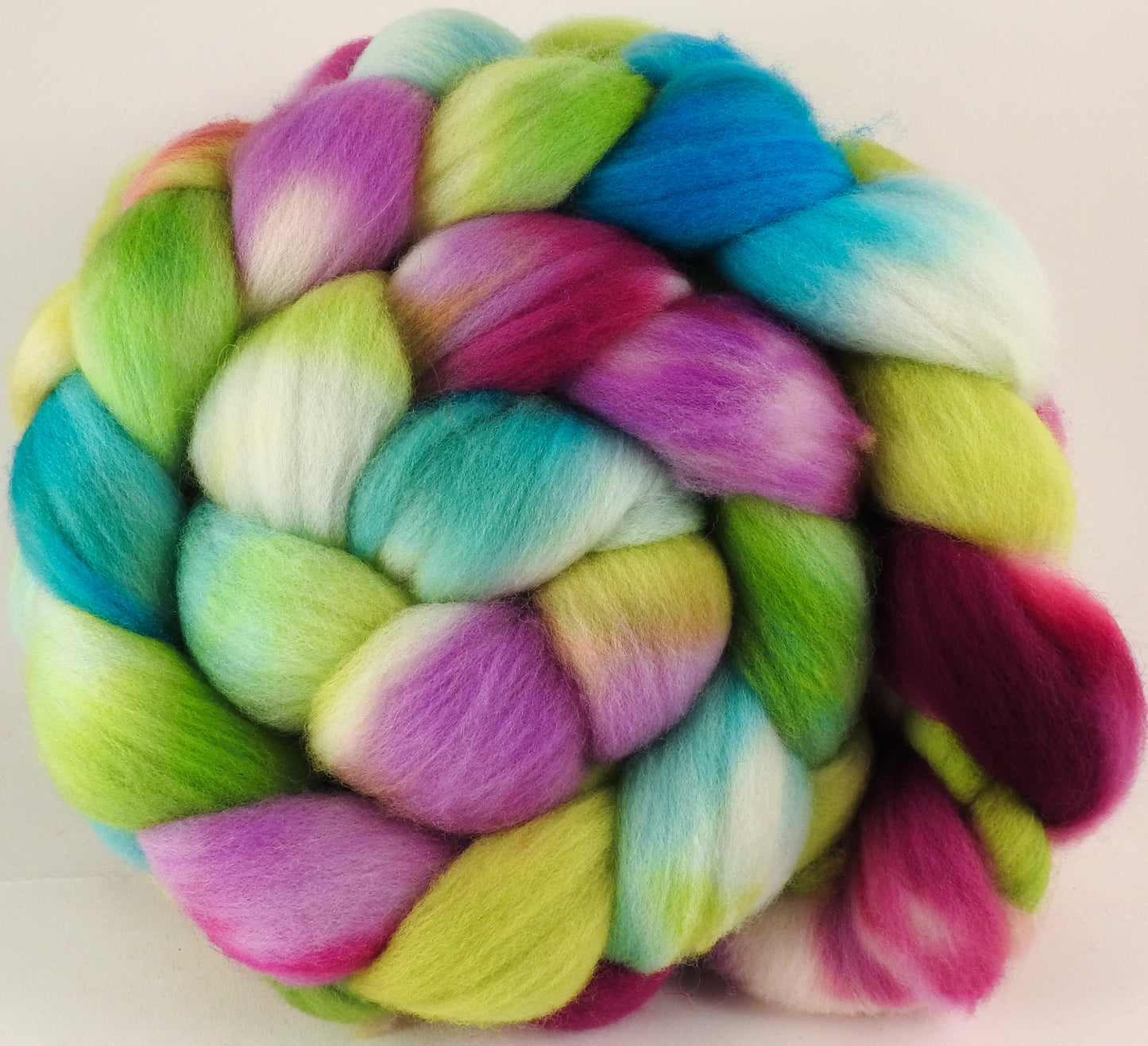 Hand dyed top for spinning - Luna Moth - Organic Polwarth - Inglenook Fibers
