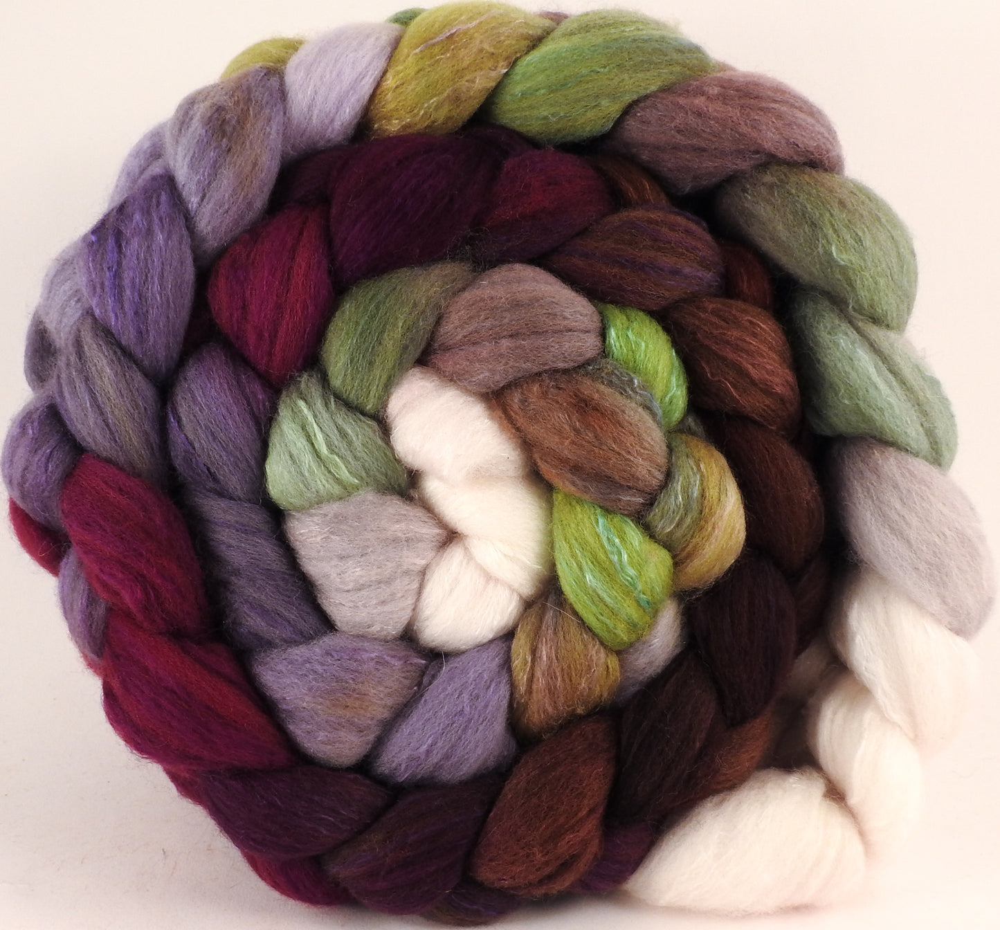 RESERVED for Bluewillow- Hand dyed top for spinning -Pussy Willows - (5.4oz.x2) Organic Polwarth / Tussah silk (80/20) - Inglenook Fibers