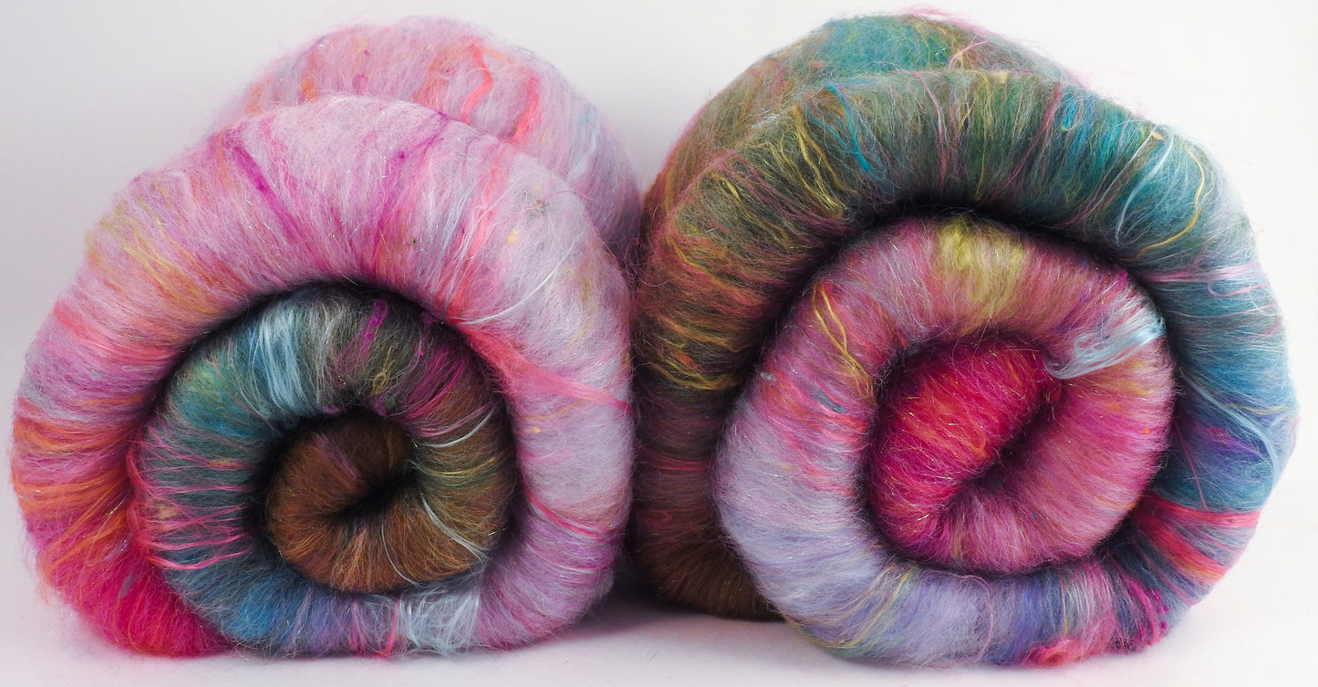 Beach Roses (3.8 oz.)- Roly-Poly Batts- 30% Nash Island fleece, merino, silk, polwarth, bamboo, silk noil, angelina