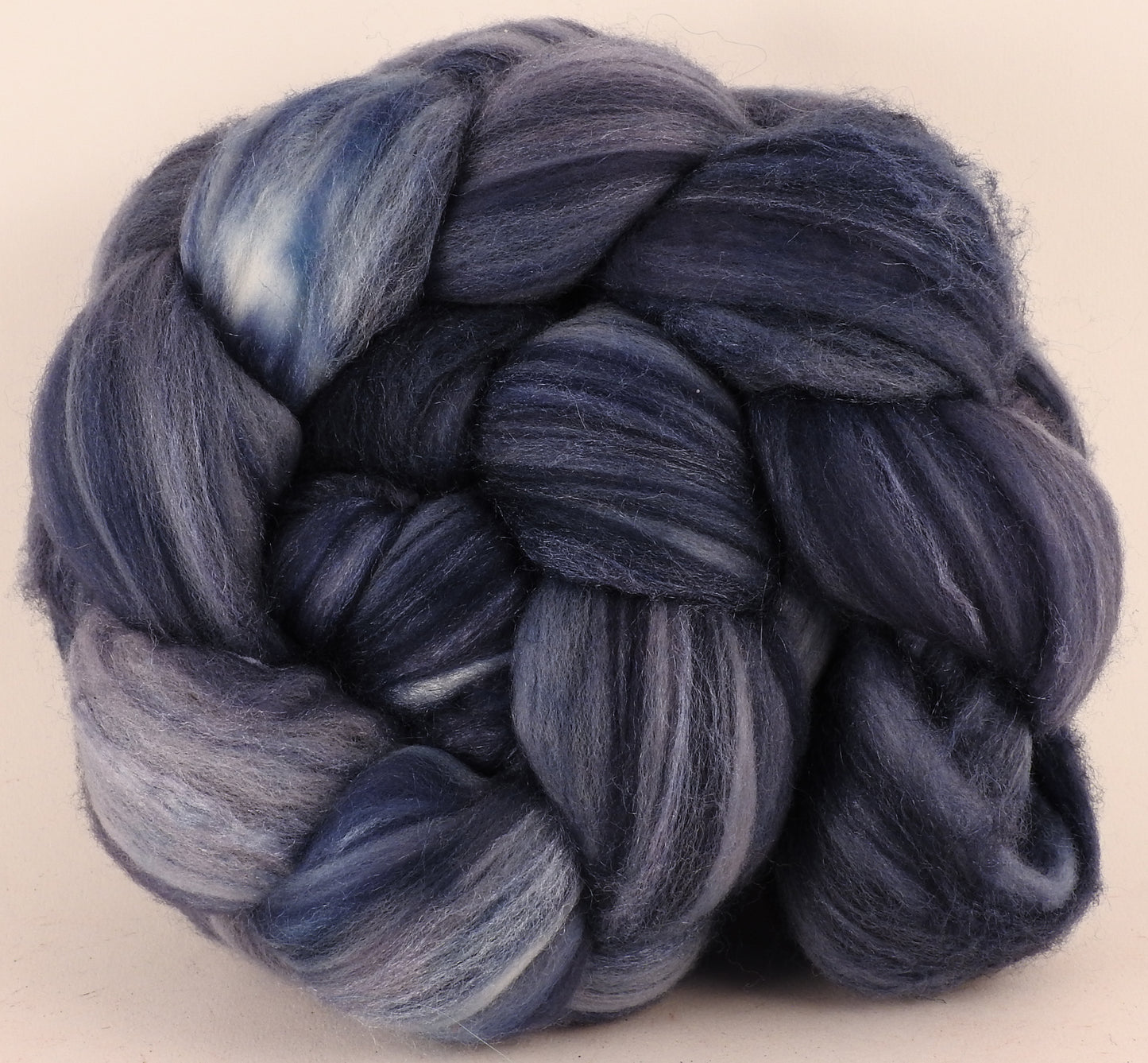 Batt in a Braid #35 - Porpoise - (4.9 oz.) Sw Merino (18.5 mic) /Merino (18.5 mic) / Tussah Silk (40/40/20) - Inglenook Fibers