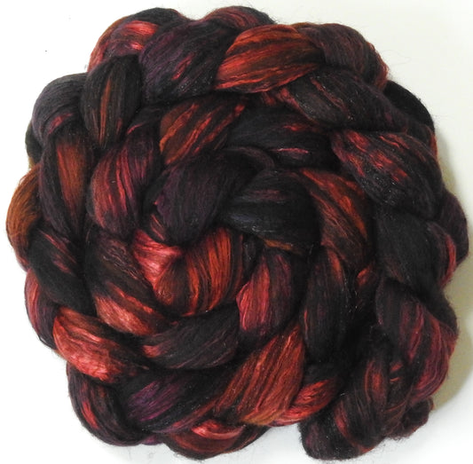 Padauk (5.5 oz) -Fusion Series - Batt in a Braid #7 - Polwarth/ Manx / Mulberry silk/ Firestar (30/30/30/10)