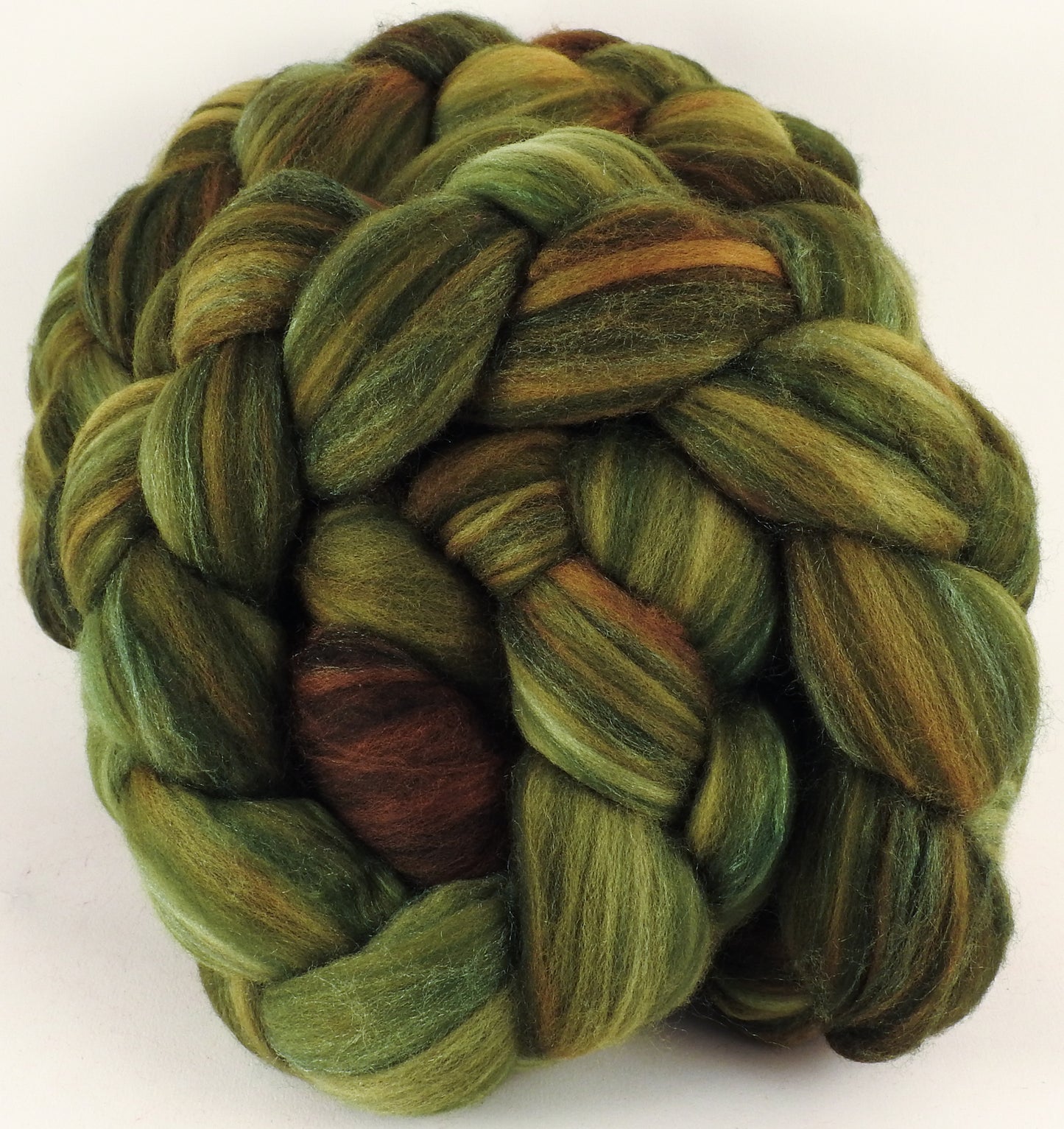 RESERVED for Sheila-Batt in a Braid #35 ( 5.3 oz. ) -Loden- Sw Merino (18.5 mic) /Merino (18.5 mic) / Tussah Silk (40/40/20) - Inglenook Fibers