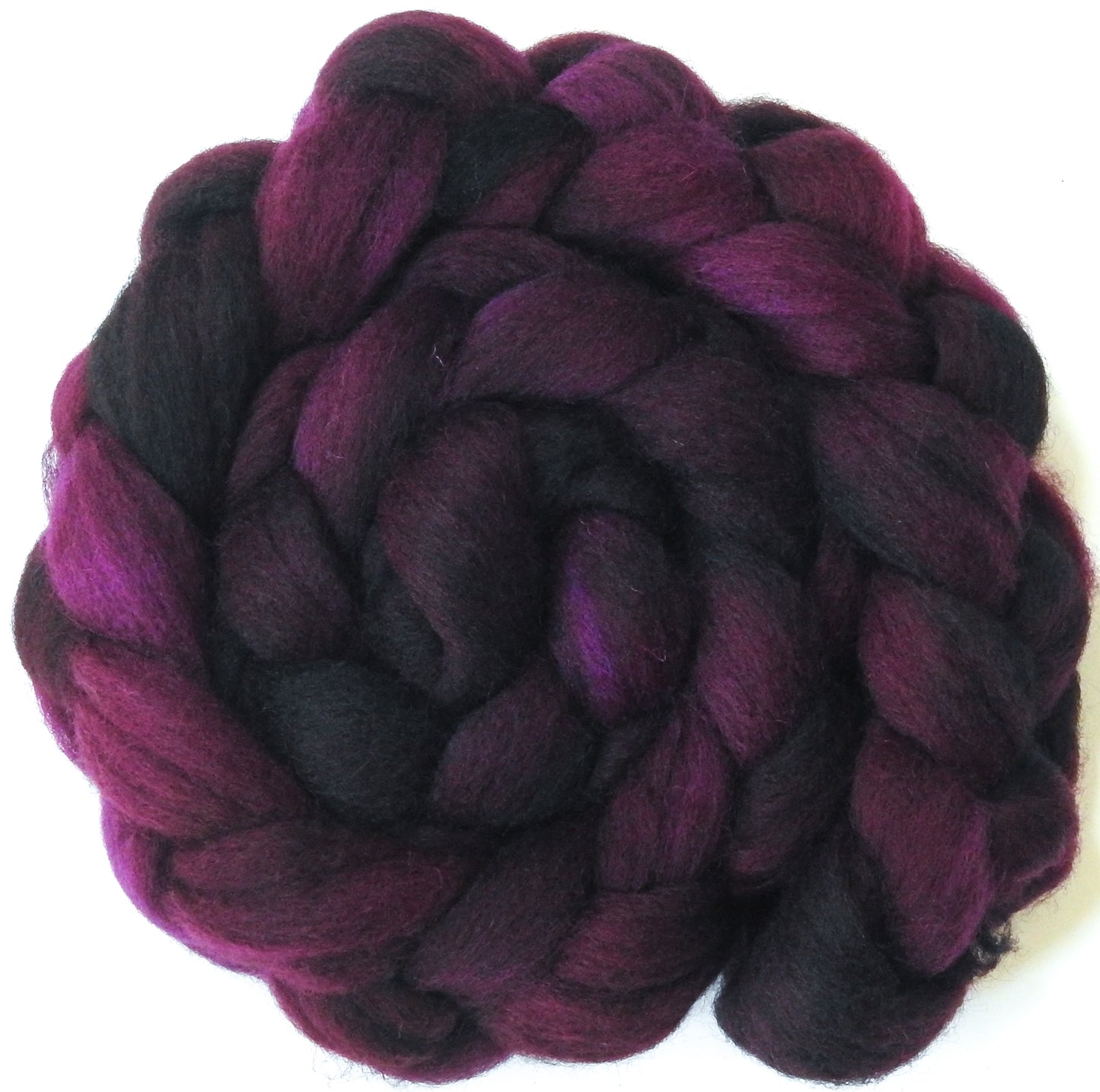 Aubergine- Batt in a Braid #43 -(5.4 oz.) - Dorset/Cheviot/Kid Mohair (60/20/20)