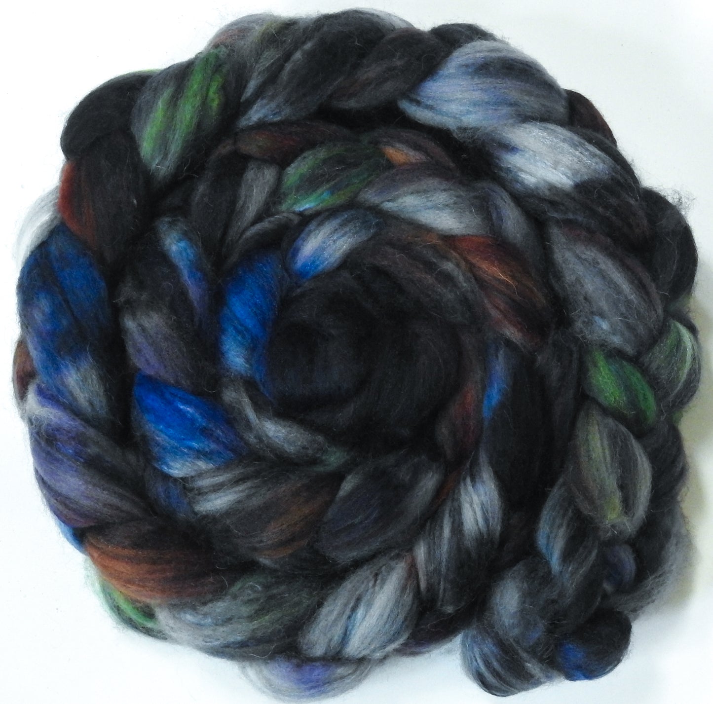 Banksy (5.6 oz) -Fusion Series- Batt in a Braid #5 - Merino/ Camel/ silk/ faux cashmere/ firestar (25/25/25/12/12)