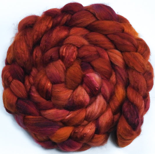 Carnelian (5.6 oz) -Glazed Solid - Batt in a Braid #5 - Merino/ Camel/ silk/ faux cashmere/ firestar (25/25/25/12/12)