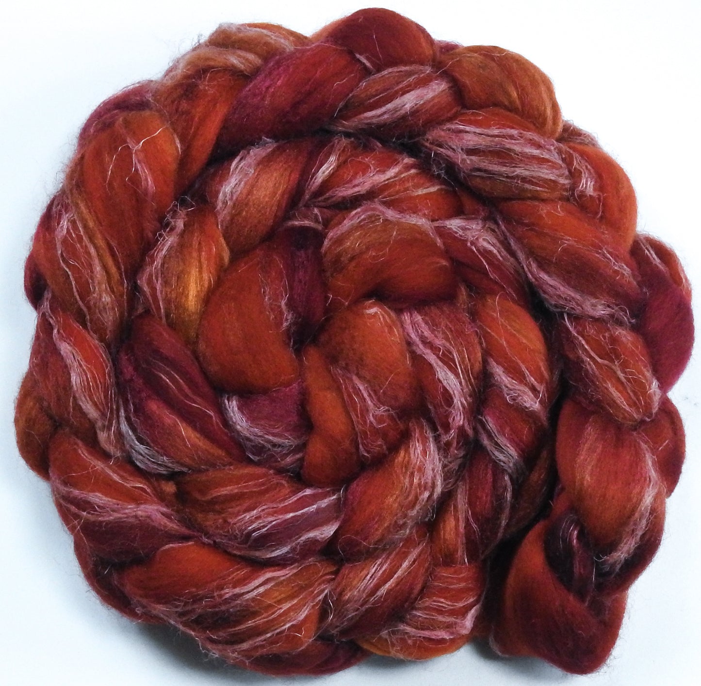 Carnelian (5.6 oz) - Glazed Solid - Merino/ Tussah Silk/ Natural Flax (50/25/25)