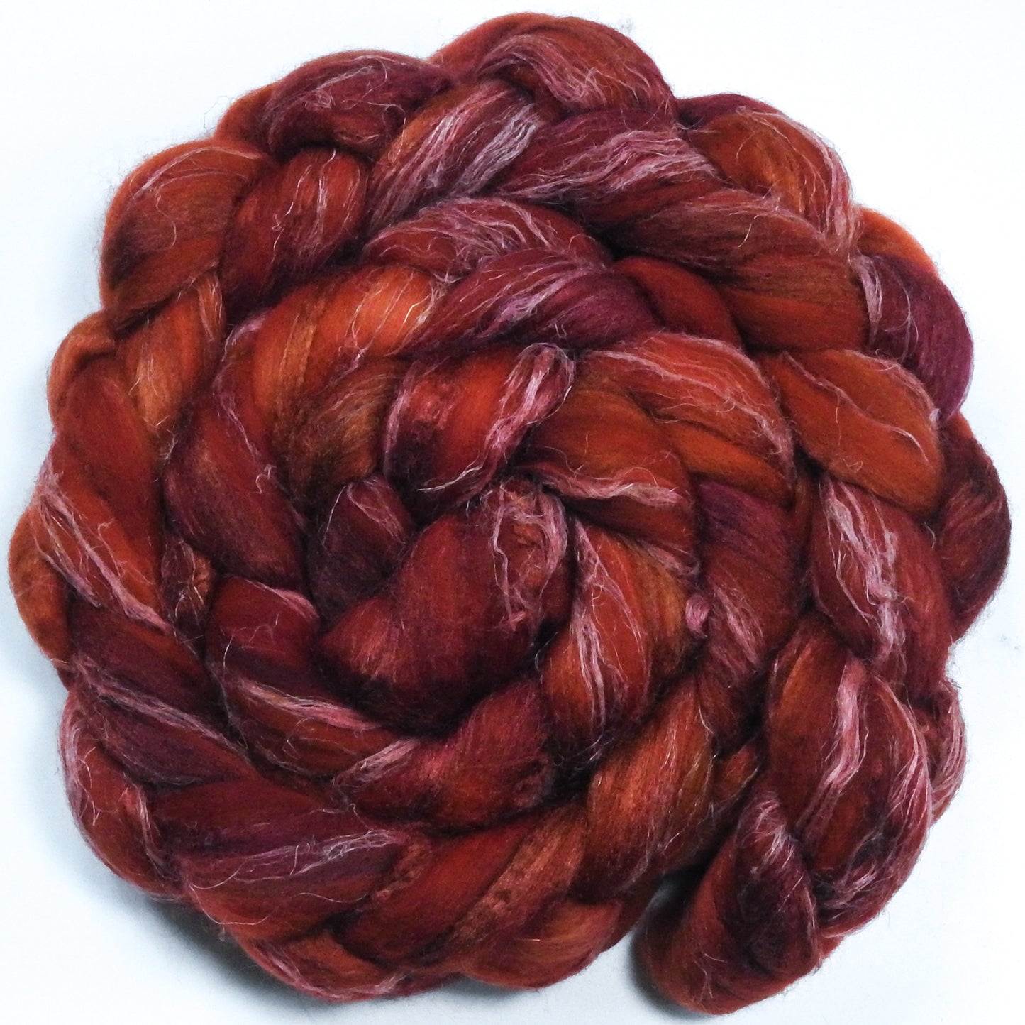 Carnelian (5.6 oz) - Glazed Solid - Merino/ Tussah Silk/ Natural Flax (50/25/25)