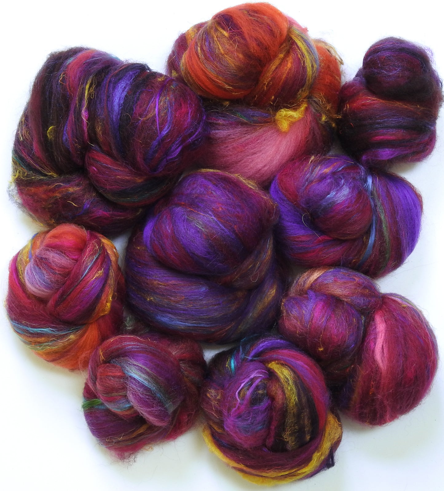 Red Herring - NON-Sparkle Sticklebatts- polwarth, ANGORA, merino, alpaca, mohair, silk, sari silk, bamboo