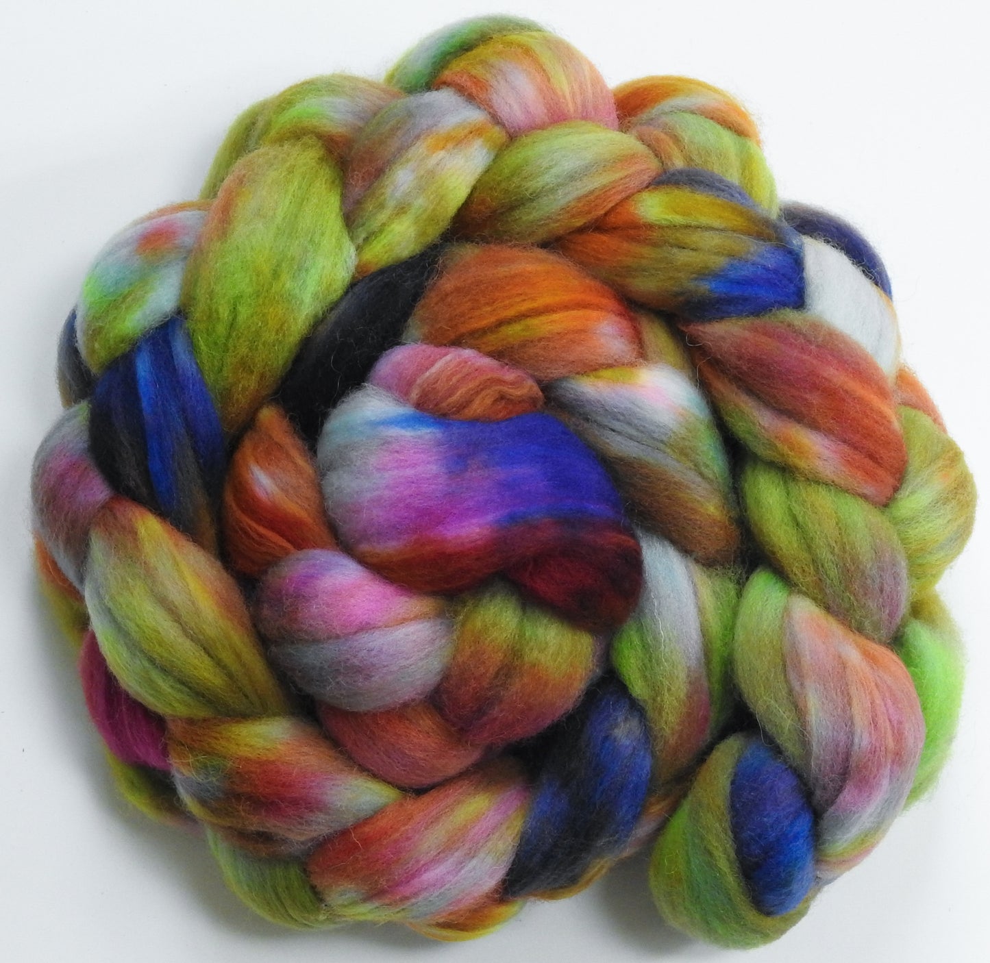 Head in the Clouds -(5.7 oz) Batt in a Braid #60- Southdown/ Bfl/ Bio-nylon (50/25/25)