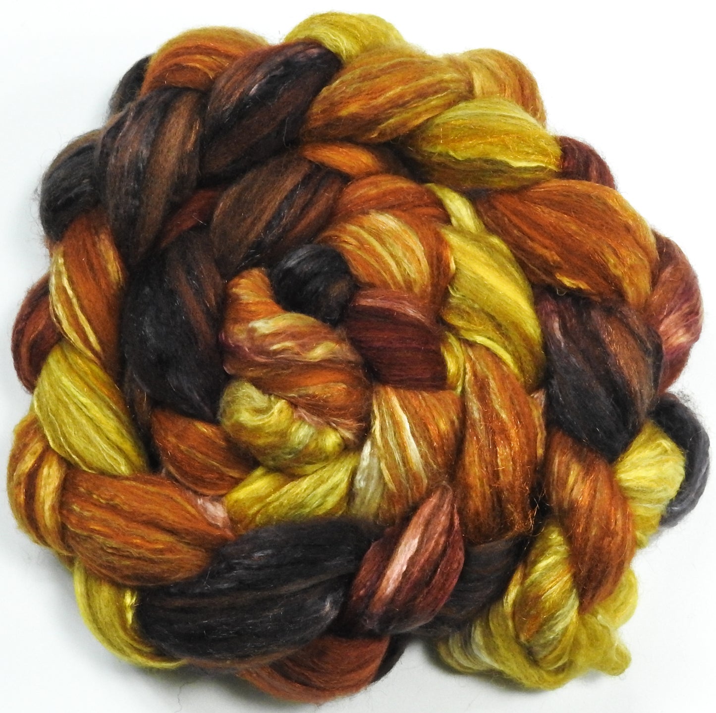 Beechnut - Batt in a Braid #7 - Polwarth/ Manx / Mulberry silk/ Firestar (30/30/30/10)