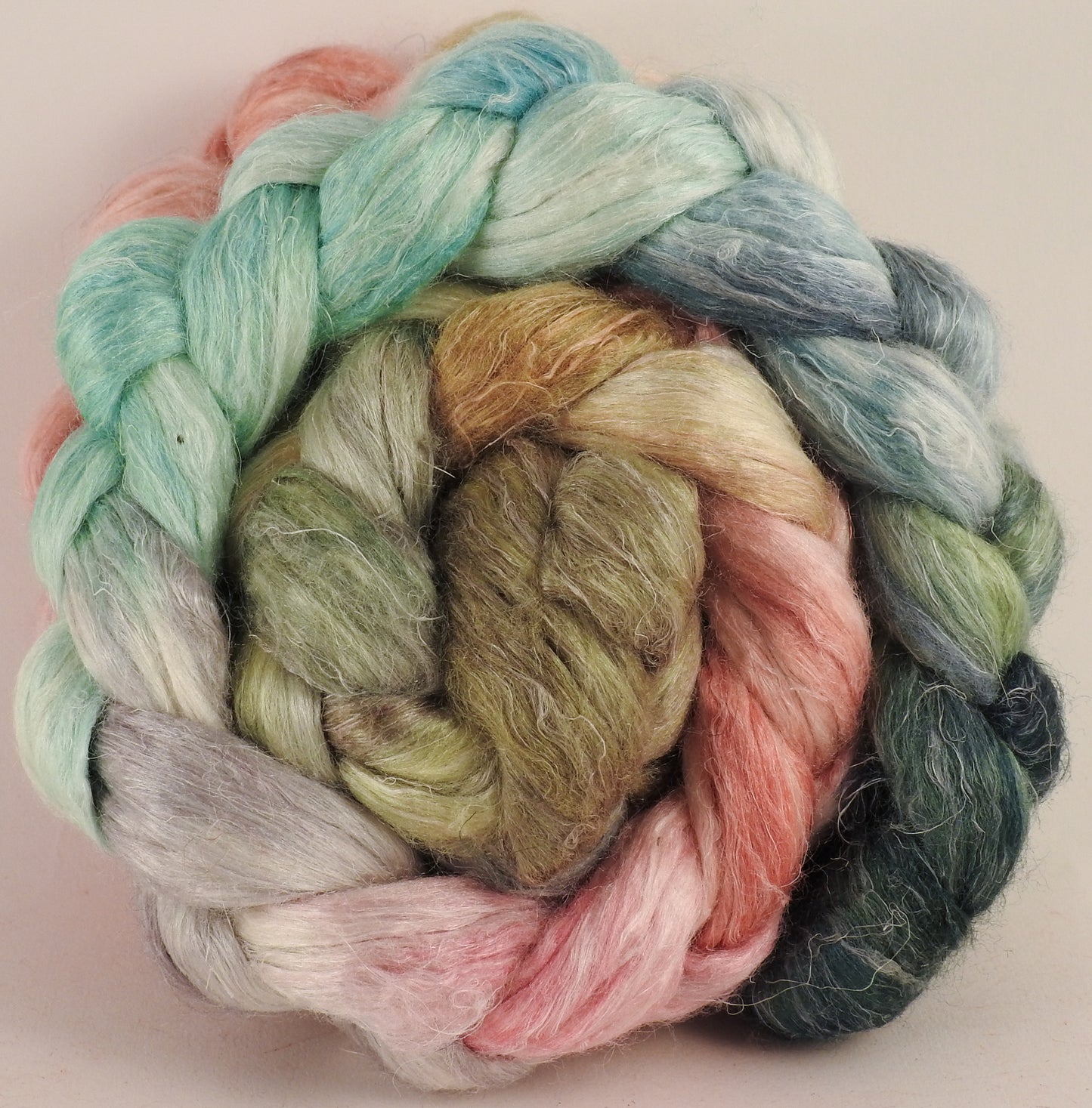 Tussah Silk / flax roving (65/35)- Shabby Chic - Inglenook Fibers
