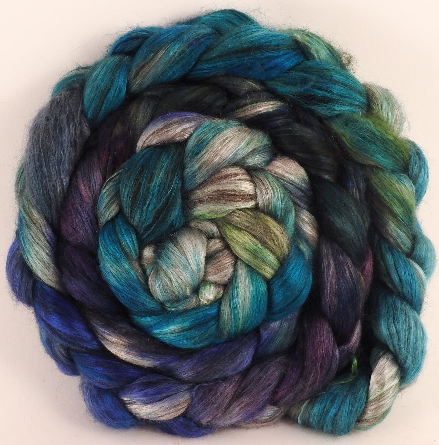 Hand dyed yak/ mulberry silk top - Aruba (4.1 oz.) - YAK /silk (50/50) - Inglenook Fibers