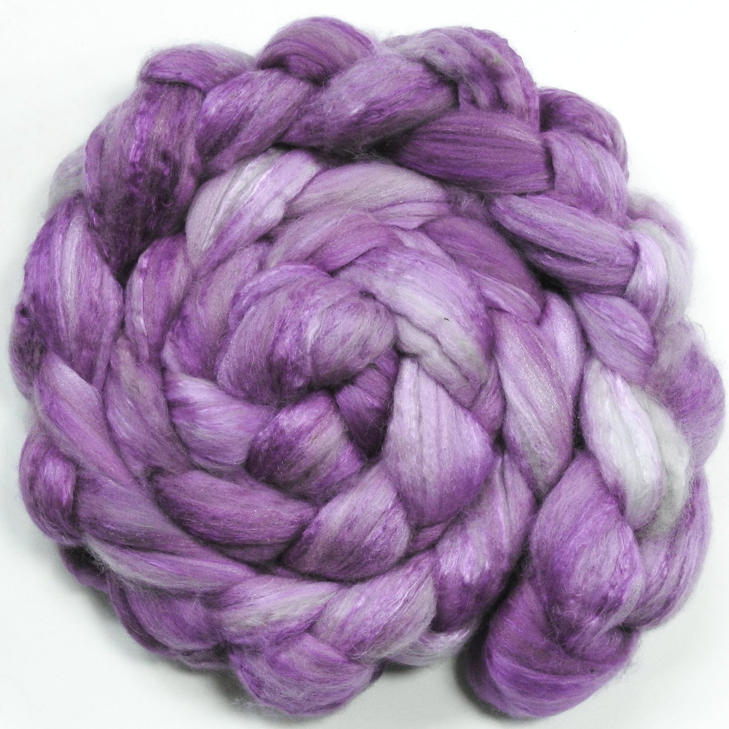 Thistle (5.4 oz) - Batt in a Braid #5 - Merino/ Camel/ silk/ faux cashmere/ firestar (25/25/25/12/12)