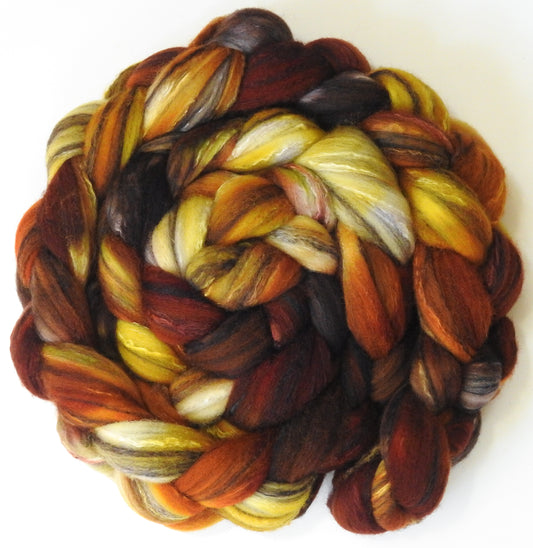 Beechnut -(5.7 oz.) - Batt in a Braid #30- Charollais/ Rambouillet / Black tussah /Mulberry silk (40/40/10/10)