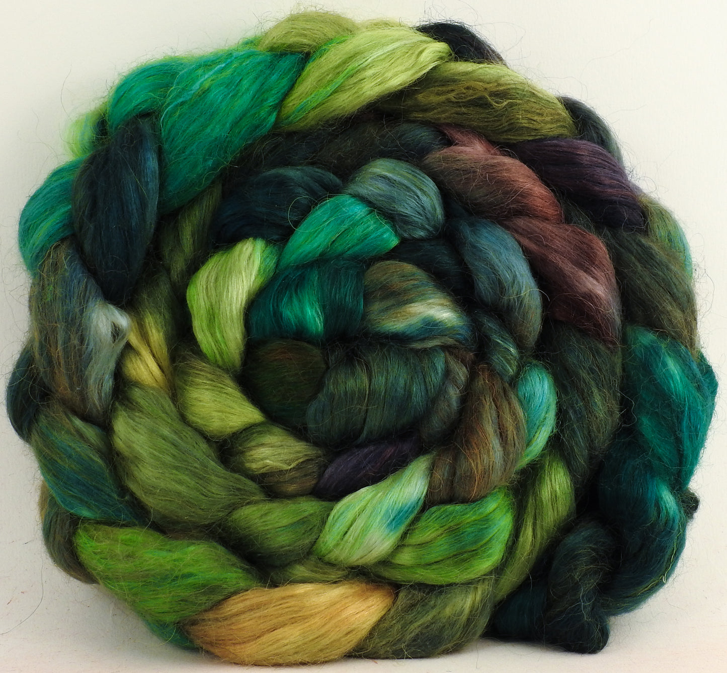 Mossy - Wensleydale/ Mulberry silk roving (65/35) - (5.9 oz.)