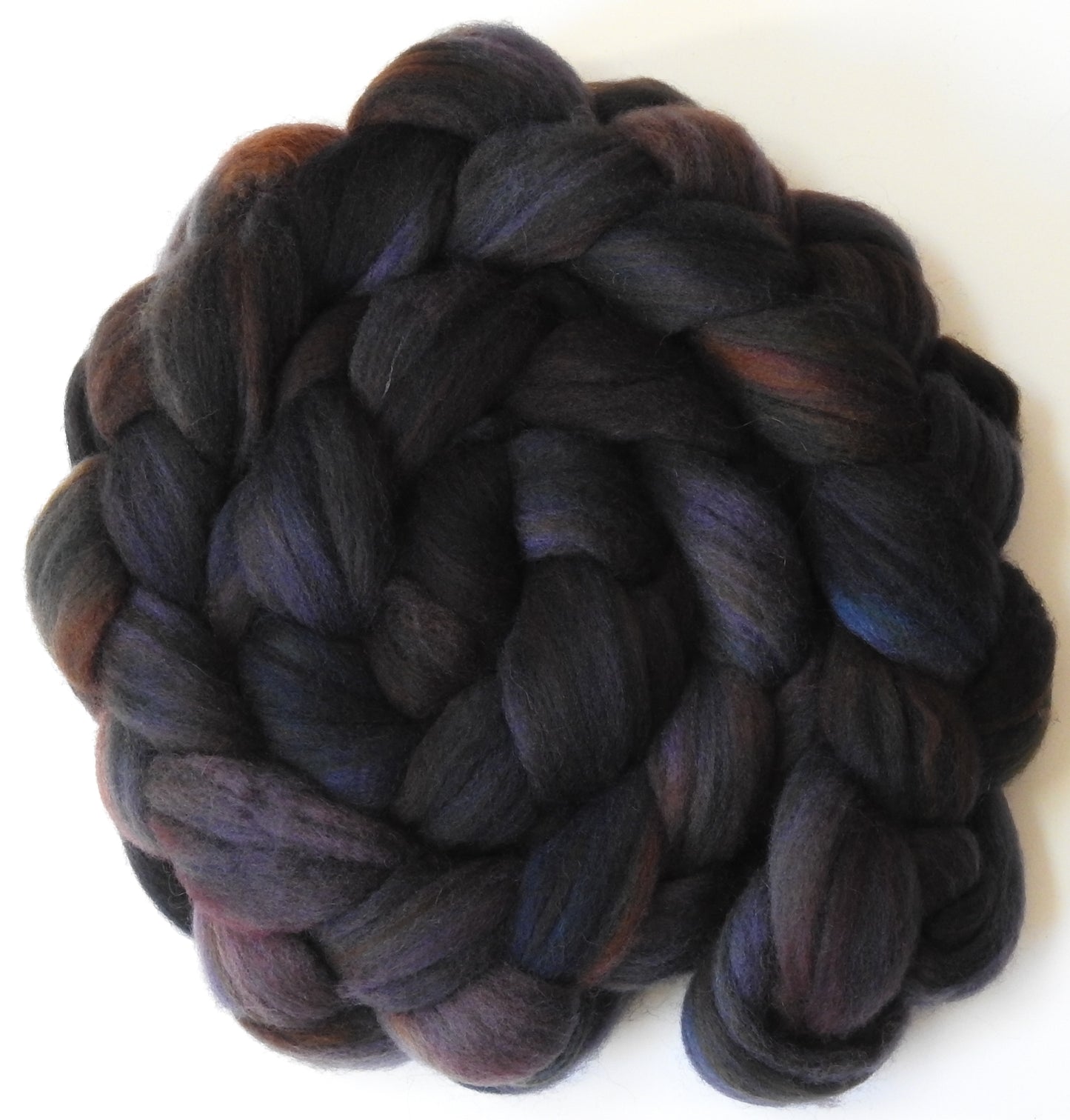 French Roast- Batt in a Braid #60- Southdown/ Bfl/ Bio-nylon (50/25/25)