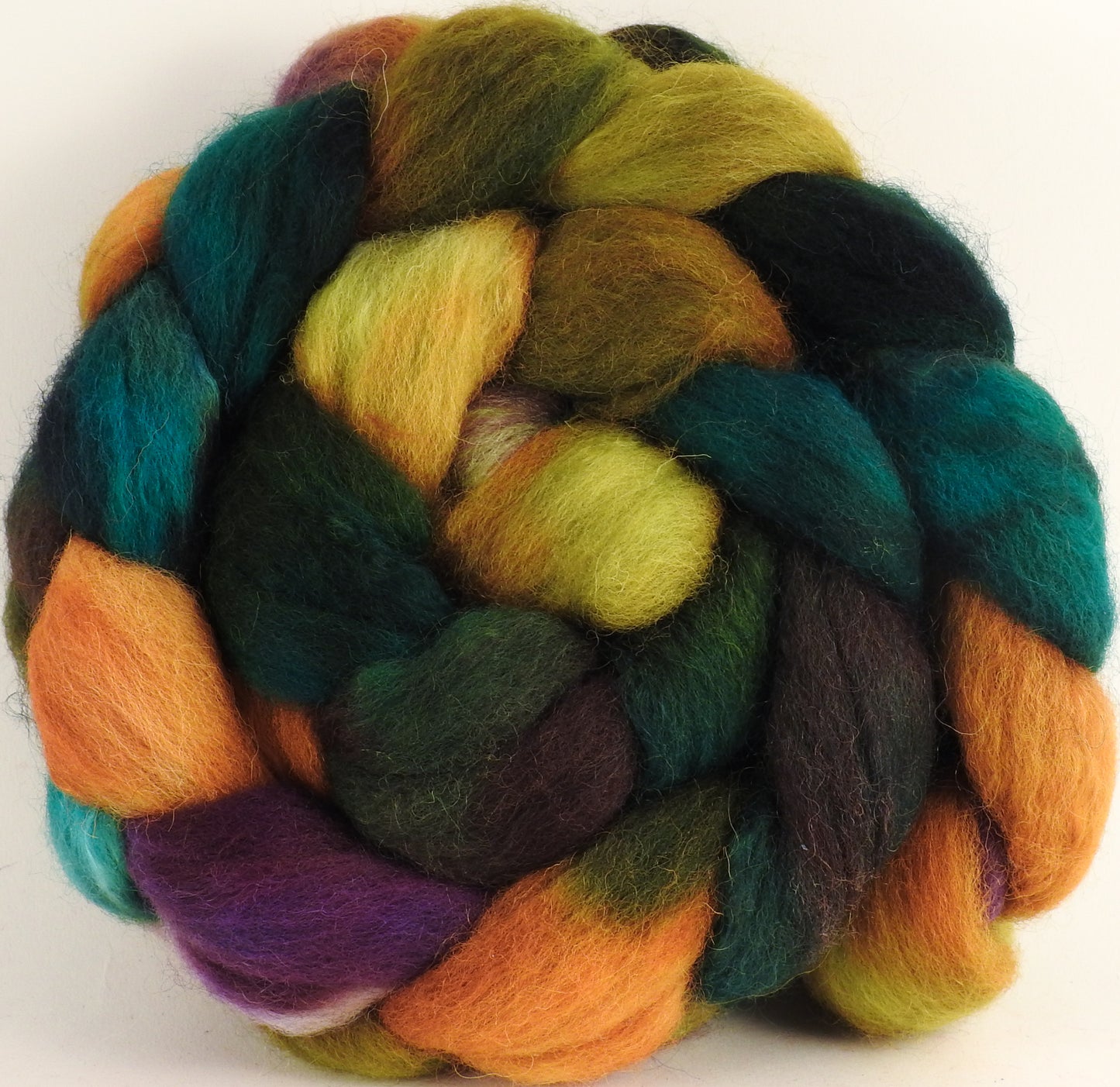 Batt in a Braid #43 - Macaw - Dorset/Cheviot/Kid Mohair (60/20/20) - Inglenook Fibers