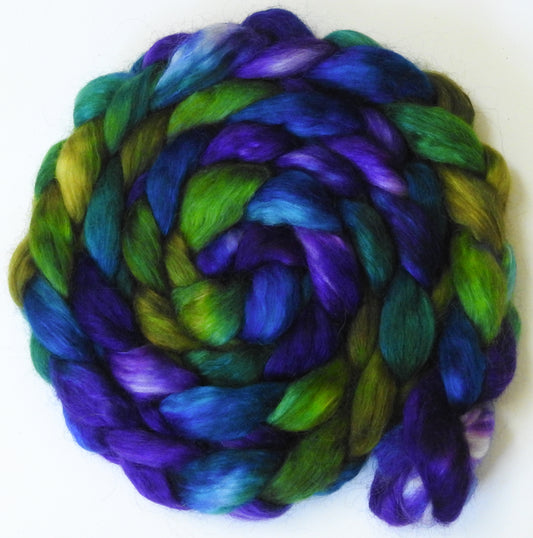 Dragonfly (5.7 oz) - Batt in a Braid #52- Wensleydale/ Mulberry silk/ Polwarth (60/25/15)
