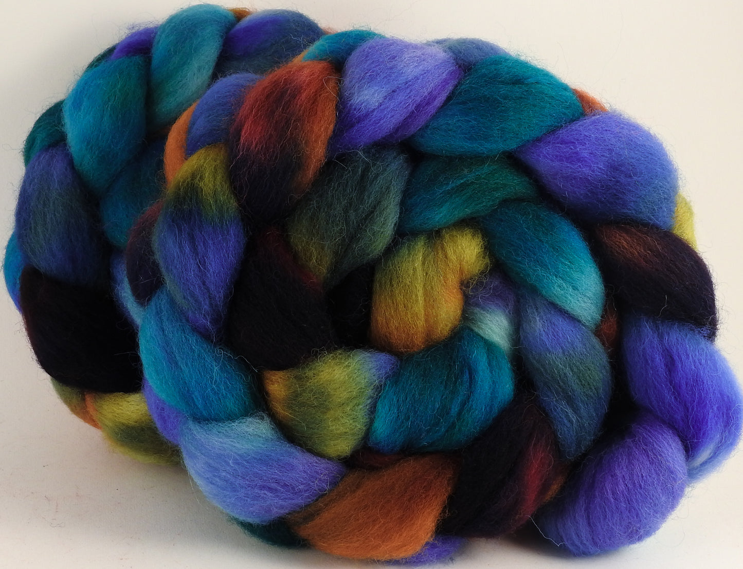 Batt in a Braid #43 - Argyle Socks (5.2 oz.) - Dorset/Cheviot/Kid Mohair (60/20/20) - Inglenook Fibers