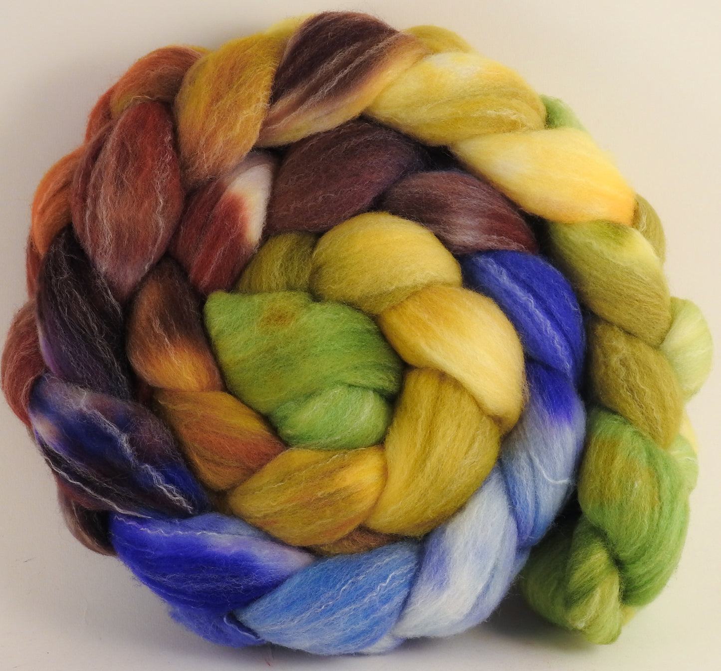 Hand dyed top for spinning - Toulouse - (5.2 oz.) Targhee/silk/ bamboo (80/10/10) - Inglenook Fibers