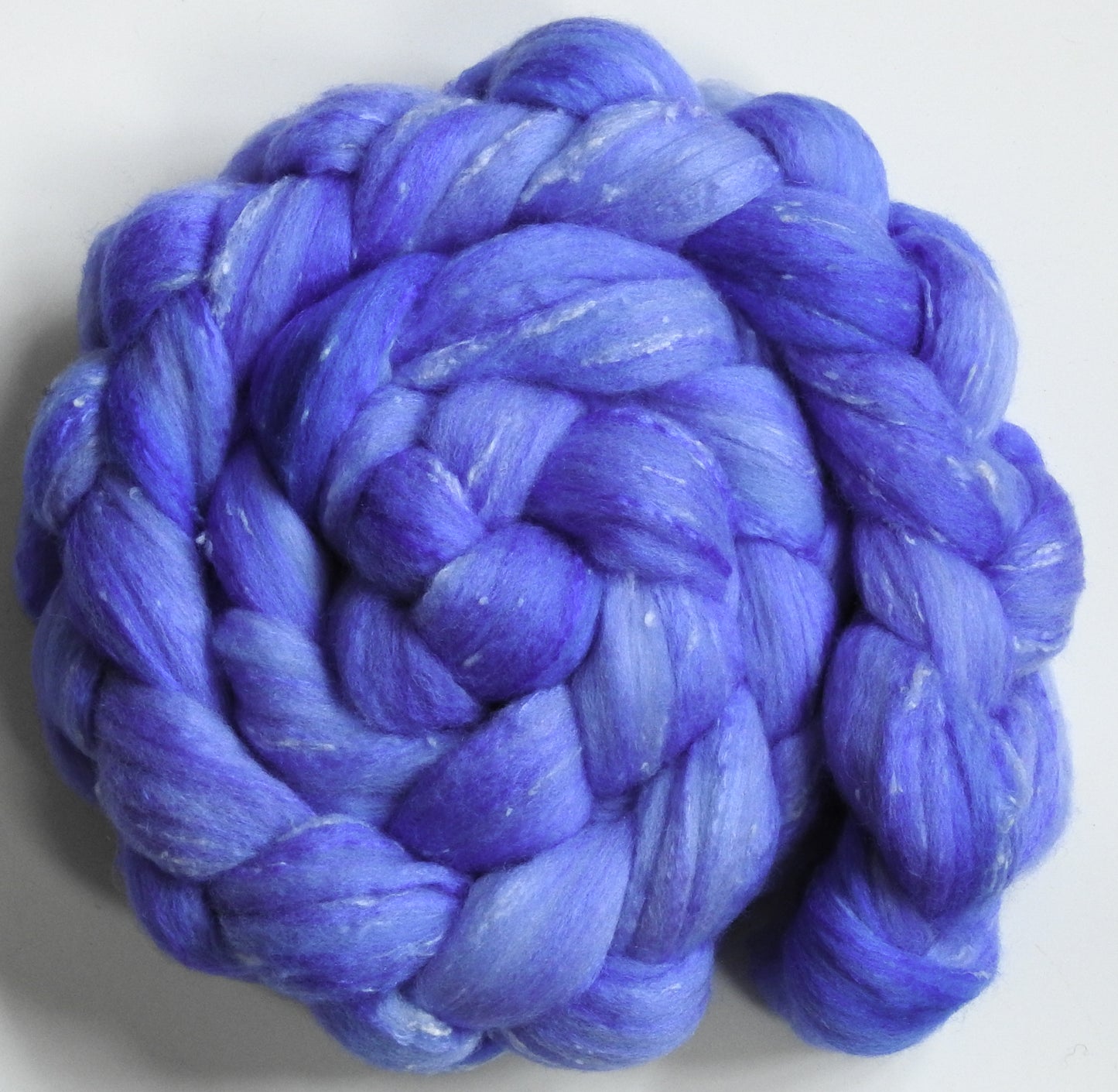Starflower (5.7 oz)- Batt in a Braid #49- Polwarth/Silk/ Tweed (50/25/25)