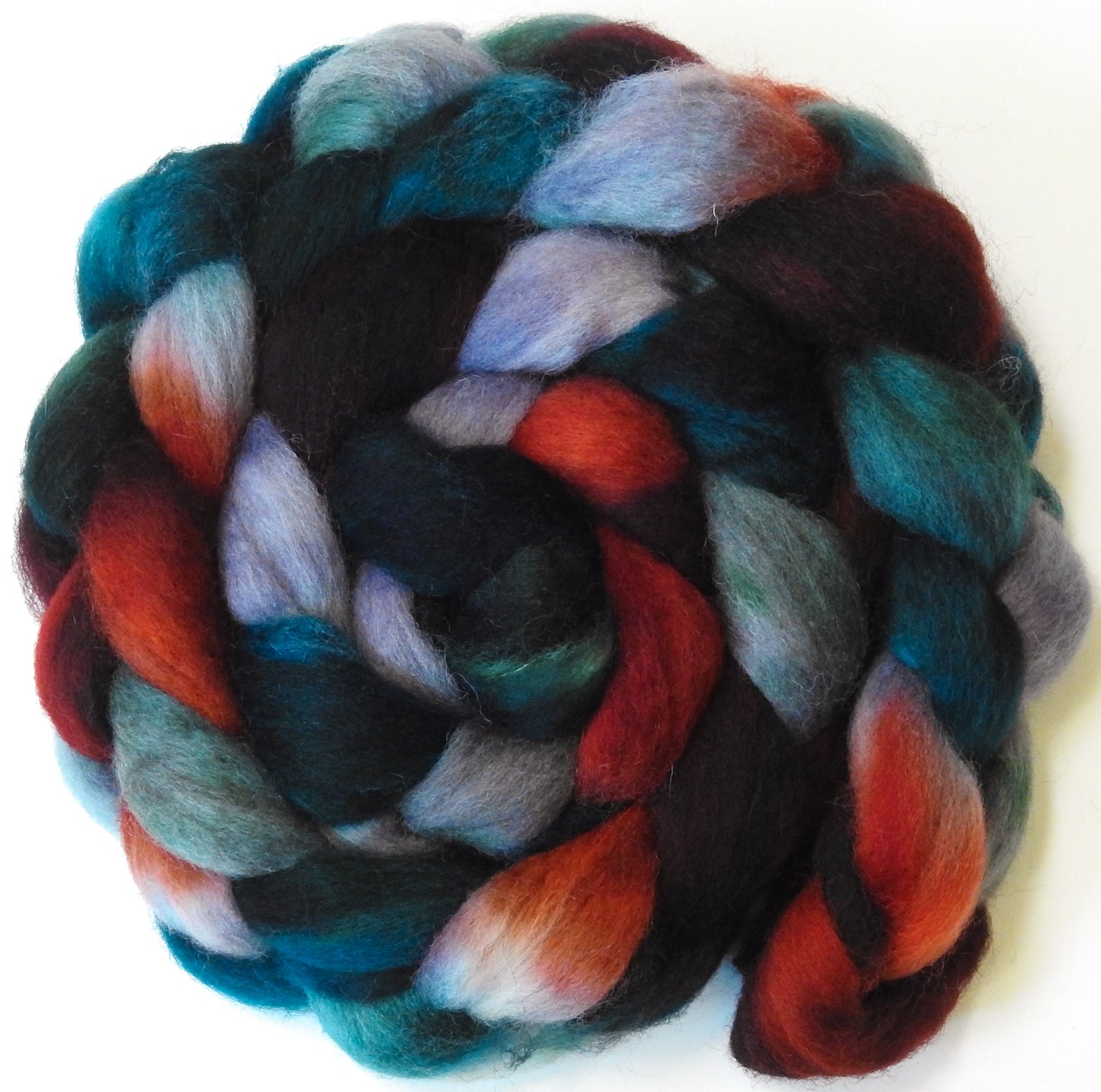 Flannel (5.5 oz)- Batt in a Braid #43 - Dorset/Cheviot/Kid Mohair (60/20/20)