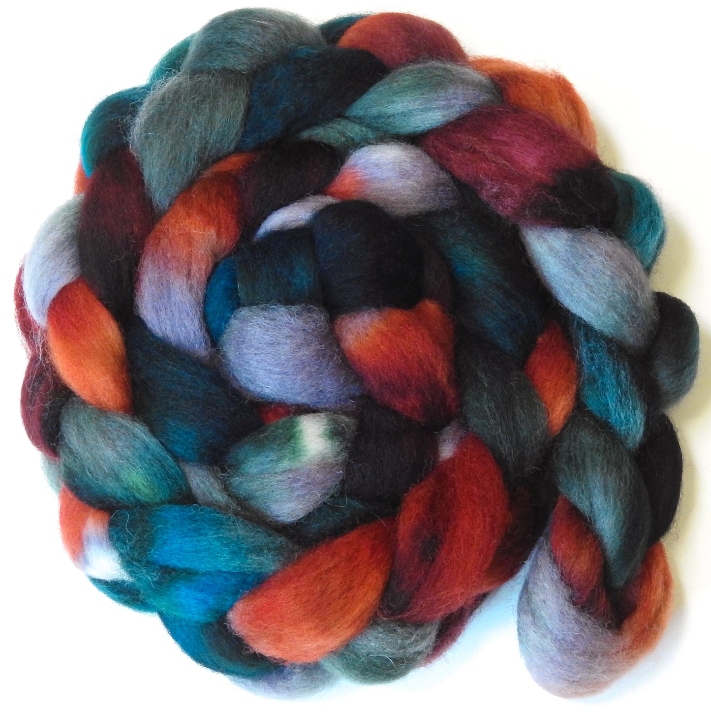 Flannel (5.5 oz)- Batt in a Braid #43 - Dorset/Cheviot/Kid Mohair (60/20/20)