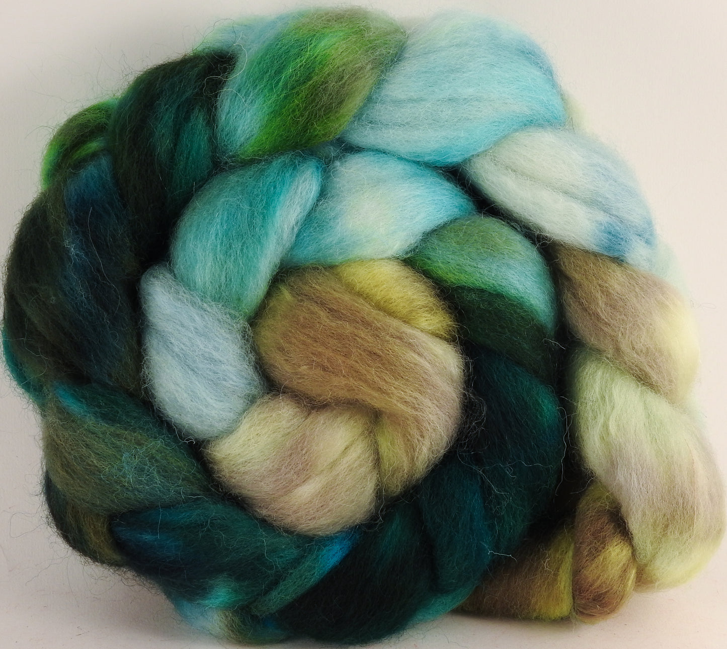 Batt in a Braid #43 - Aventurine (5.2 oz.) - Dorset/Cheviot/Kid Mohair (60/20/20) - Inglenook Fibers