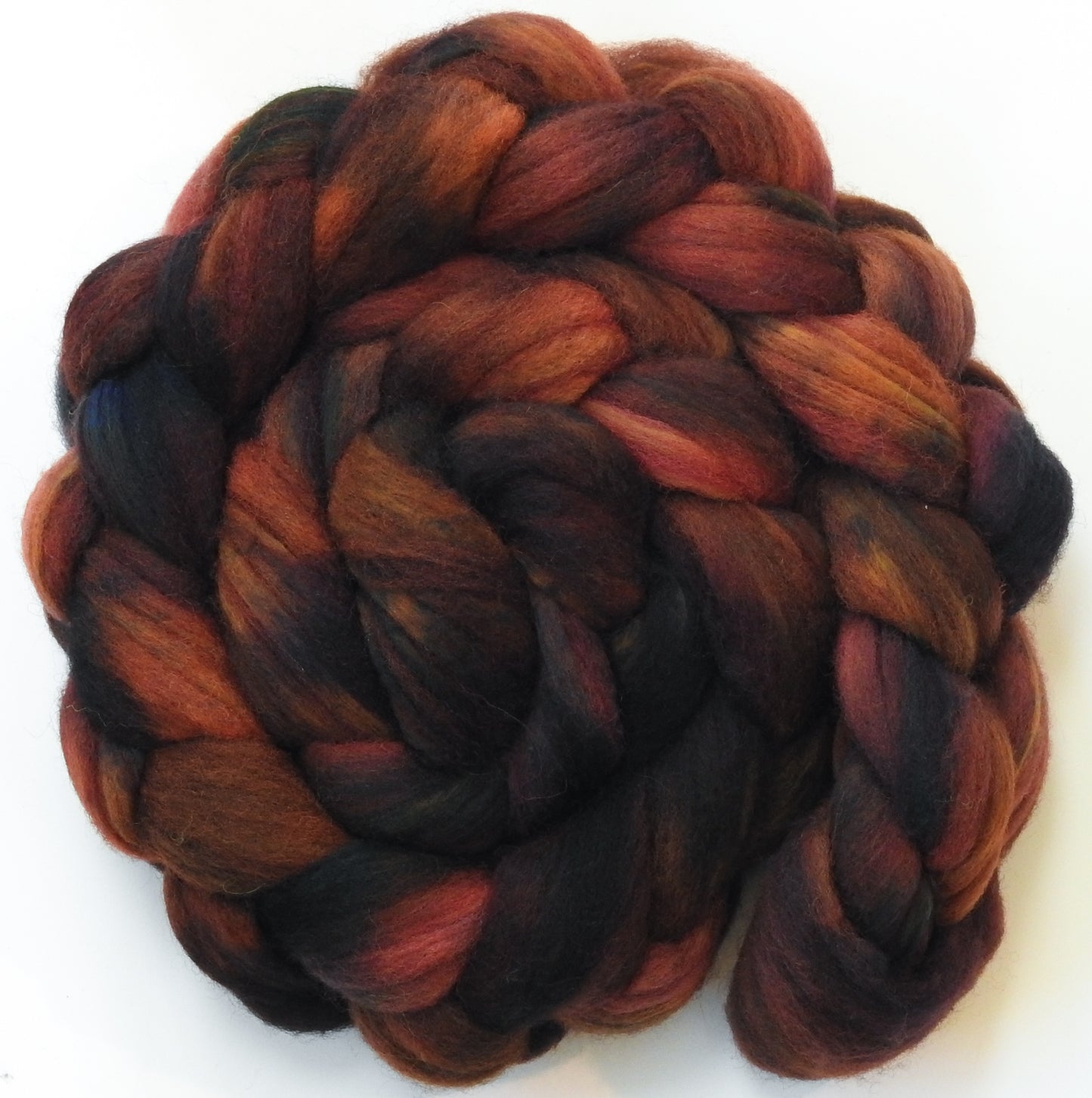 Blarney Stone(5.4 oz) Batt in a Braid #60- Southdown/ Bfl/ Bio-nylon (50/25/25)