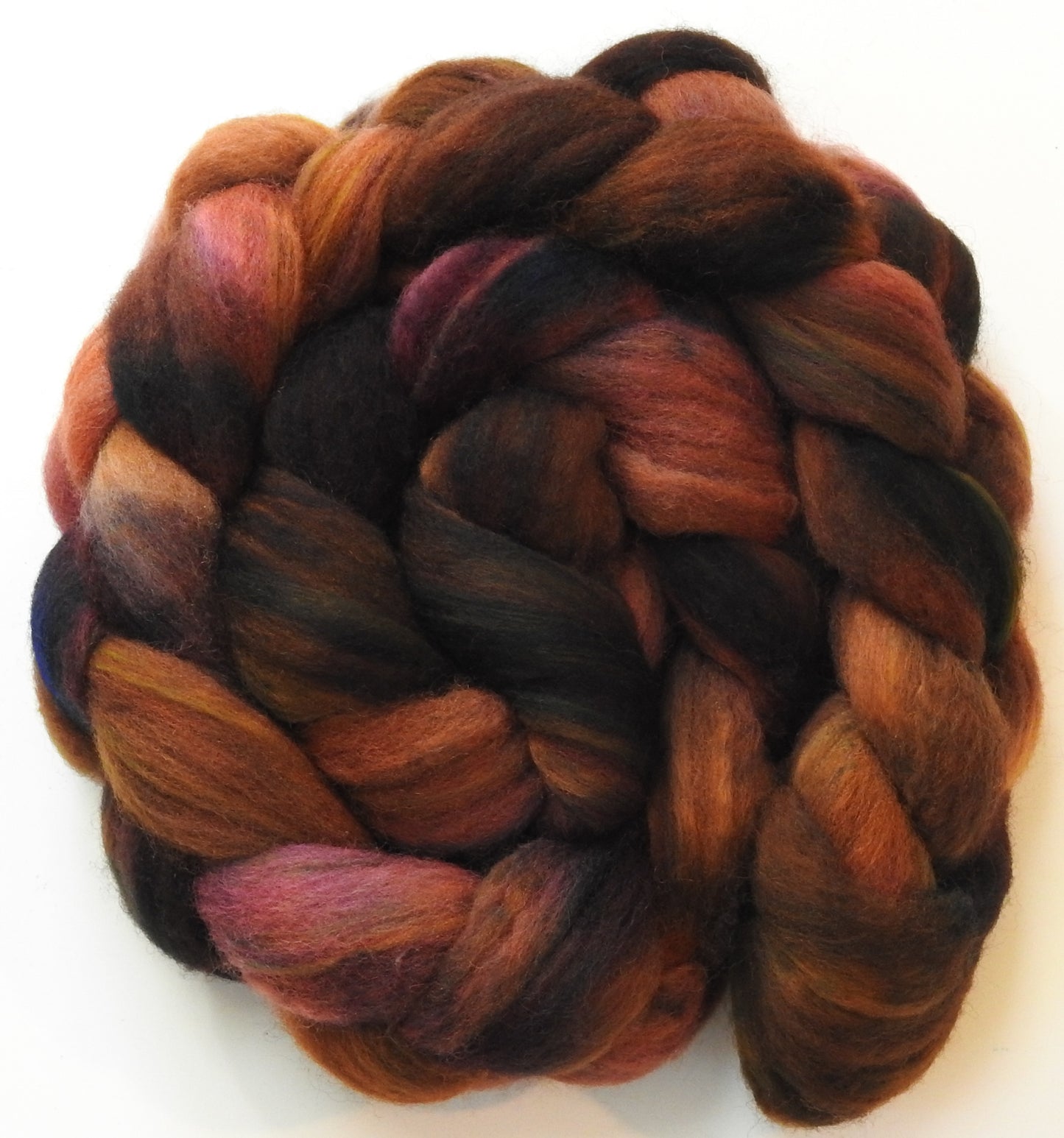 Blarney Stone(5.4 oz) Batt in a Braid #60- Southdown/ Bfl/ Bio-nylon (50/25/25)