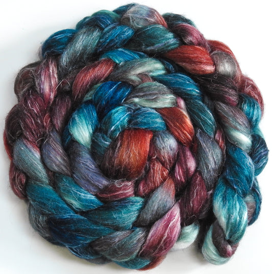 Flannel (5.7 oz)- Batt in a Braid #3 - Polwarth/ Tussah Silk/ Flax (40/40/20)