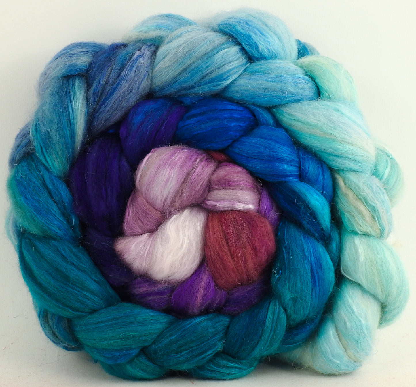 Dawn Treader (5.4 oz) - Batt in a Braid #5 - Merino/ Camel/ silk/ faux cashmere/ firestar (25/25/25/12/12)