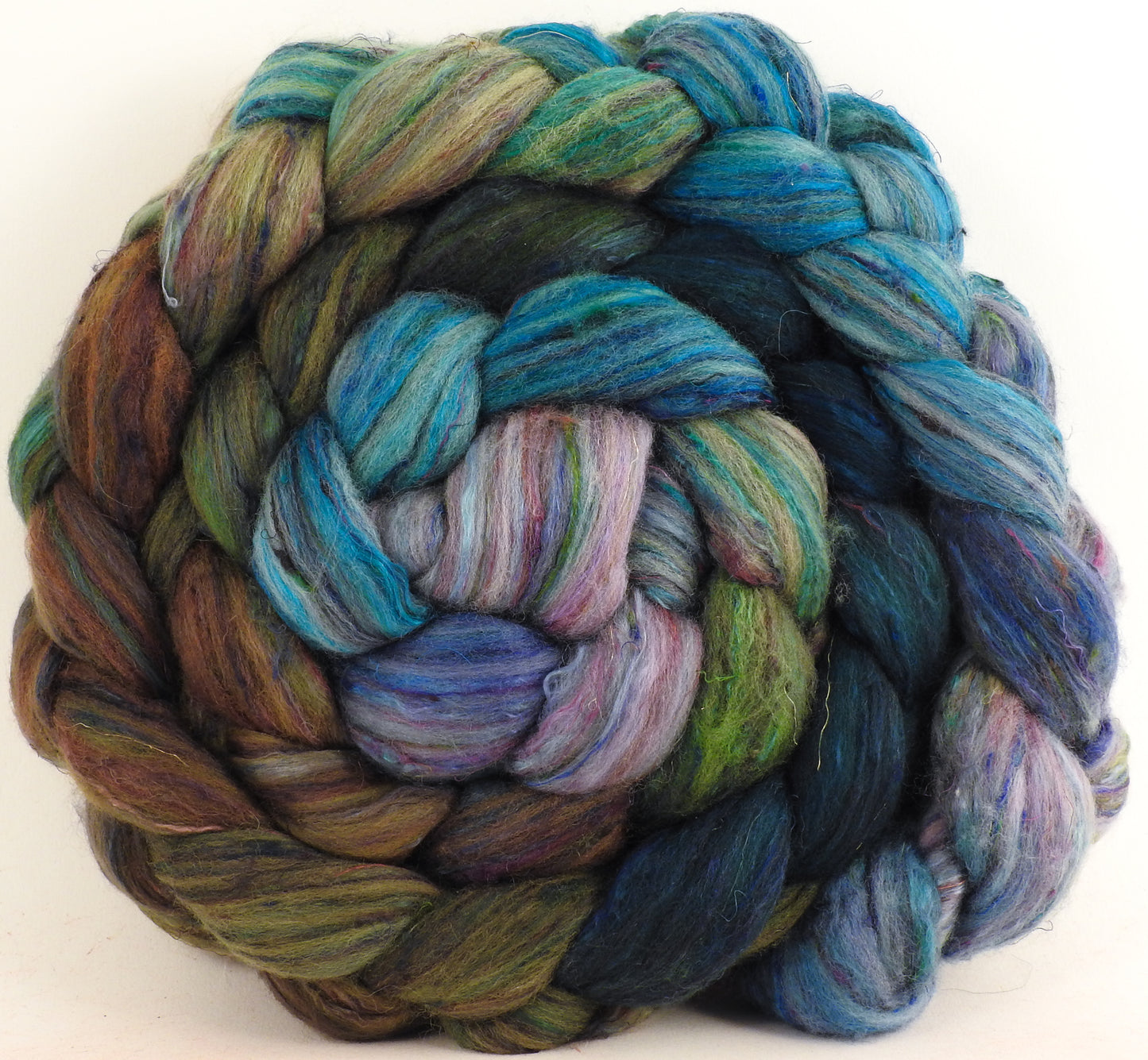 Merpeople (5.1 oz) - Batt in a Braid #39 -Falkland Merino/ Mulberry Silk / Sari Silk (50/25/25)
