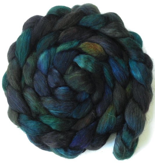 Entish (5.9 oz) -Fusion Series - Batt in a Braid #52- Wensleydale/ Mulberry silk/ Polwarth (60/25/15)-  Fusion Series